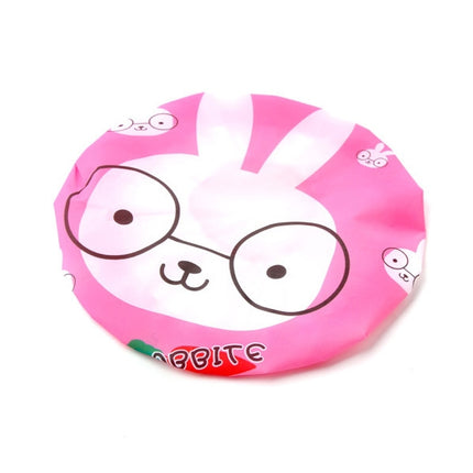 3 PCS Cute Cartoon Shower Bath Cap Saunas Lace Elastic Band Cap Hair Protective Cap