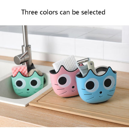 Kitchen Cartoon Multifunctional Sink Drain Hanging Bag Adjustable Buckle Bathroom Storage Basket, Pink, Blue, Green - DealBuddy