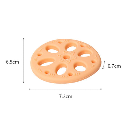 M010093 Silicone Lotus Root Tablets Baby Soothing Teether Children Molars Toys Maternal And Child Supplies, Colour: Beige With Lanyard