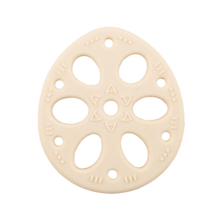 M010093 Silicone Lotus Root Tablets Baby Soothing Teether Children Molars Toys Maternal And Child Supplies, Colour: Beige With Lanyard