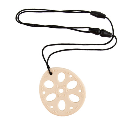 M010093 Silicone Lotus Root Tablets Baby Soothing Teether Children Molars Toys Maternal And Child Supplies, Colour: Beige With Lanyard