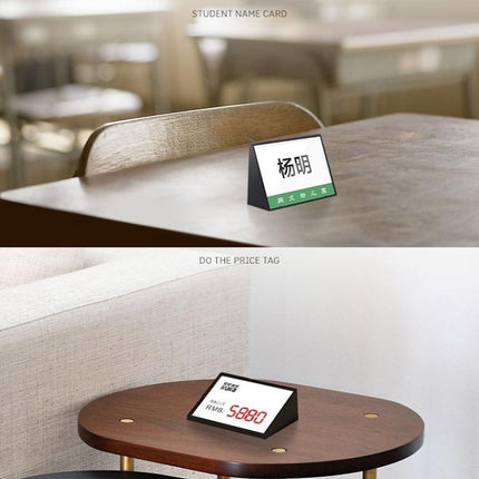 Acrylic Triangle Price Tag Student Desk Seat Board (White), 7.4x5.3cm (White), 7.4x10.5cm (White), 7.4x5.3cm (Black), 7.4x10.5cm (Black)