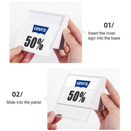 Acrylic Triangle Price Tag Student Desk Seat Board (White), 7.4x5.3cm (White), 7.4x10.5cm (White), 7.4x5.3cm (Black), 7.4x10.5cm (Black)