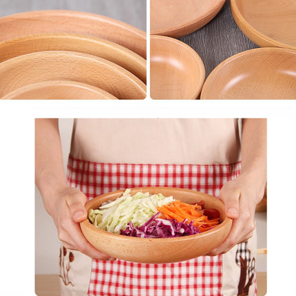 Round Fruit Plate Salad Bowl Thick Wood Dried Fruit Plate Fruit Sushi Plate