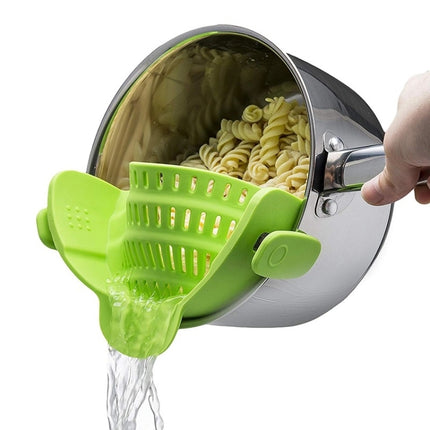 Wide Mouth Silicone Drainer Pot Side Drain To Block Fruit Noodle Strainer, Green, Red, Dark Gray, Black, Purple, Orange - DealBuddy