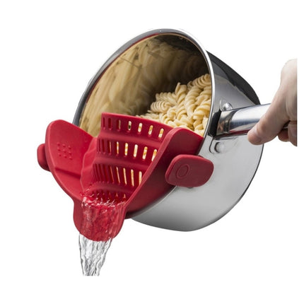 Wide Mouth Silicone Drainer Pot Side Drain To Block Fruit Noodle Strainer, Green, Red, Dark Gray, Black, Purple, Orange - DealBuddy
