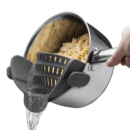 Wide Mouth Silicone Drainer Pot Side Drain To Block Fruit Noodle Strainer, Green, Red, Dark Gray, Black, Purple, Orange - DealBuddy