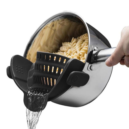 Wide Mouth Silicone Drainer Pot Side Drain To Block Fruit Noodle Strainer, Green, Red, Dark Gray, Black, Purple, Orange - DealBuddy