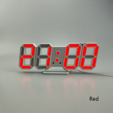 6609 3D Stereo LED Alarm Clock Living Room 3D Wall Clock