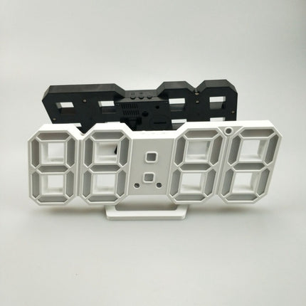 6609 3D Stereo LED Alarm Clock Living Room 3D Wall Clock