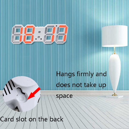 6609 3D Stereo LED Alarm Clock Living Room 3D Wall Clock