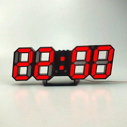 6609 3D Stereo LED Alarm Clock Living Room 3D Wall Clock