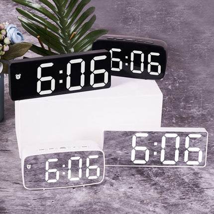 Mirror Bedside Alarm Clock Battery Plug-In Dual-Purpose LED Clock