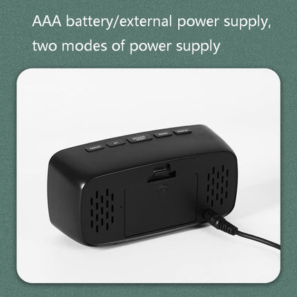 Mirror Bedside Alarm Clock Battery Plug-In Dual-Purpose LED Clock