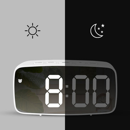 Mirror Bedside Alarm Clock Battery Plug-In Dual-Purpose LED Clock
