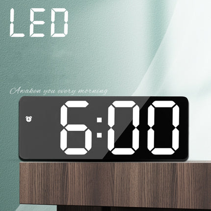 Mirror Bedside Alarm Clock Battery Plug-In Dual-Purpose LED Clock, Arc-shaped Black Shell (Mirror White Light), Rectangular Black Shell (Mirror White Light), Arc-shaped Black Shell (Black Surface White Light)                                            ... - DealBuddy