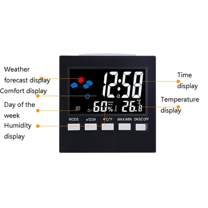 2159 Household Temperature And Humidity Display Alarm Clock Indoor Electronic Digital Display Multi-Function Color Screen Clock