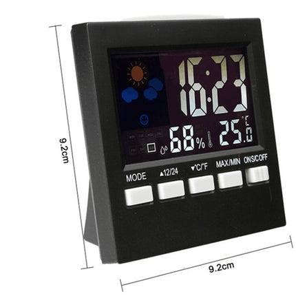 2159 Household Temperature And Humidity Display Alarm Clock Indoor Electronic Digital Display Multi-Function Color Screen Clock