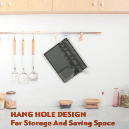 2 in 1 Kitchen Silicone Spoon Holder Shelf, Large (Gray), Medium (Gray), Medium (Black), Large (Red), Medium (Red), Large (Blue), Medium (Blue), Large (Orange), Medium (Orange), Large (Green), Medium (Green) - DealBuddy