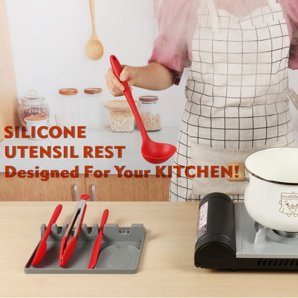 2 in 1 Kitchen Silicone Spoon Holder Shelf, Large (Gray), Medium (Gray), Medium (Black), Large (Red), Medium (Red), Large (Blue), Medium (Blue), Large (Orange), Medium (Orange), Large (Green), Medium (Green) - DealBuddy