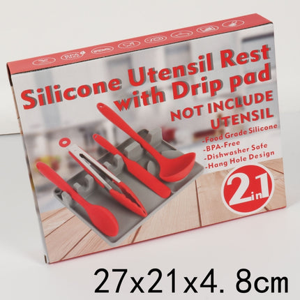 2 in 1 Kitchen Silicone Spoon Holder Shelf, Large (Gray), Medium (Gray), Medium (Black), Large (Red), Medium (Red), Large (Blue), Medium (Blue), Large (Orange), Medium (Orange), Large (Green), Medium (Green) - DealBuddy