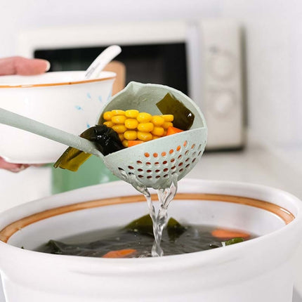 Wheat straw soup spoon colander two-in-one environmental tableware hot pot dual-use spoon Colanders Strainers