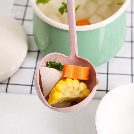 Wheat straw soup spoon colander two-in-one environmental tableware hot pot dual-use spoon Colanders Strainers