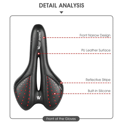 WEST BIKING YP0801086 Silicone Thickened Soft And Comfortable Bicycle Seat