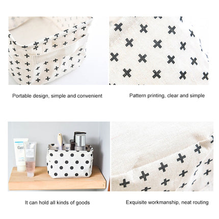 2 PCS Canvas Desktop Storage Basket Sundries Storage Box with Handle