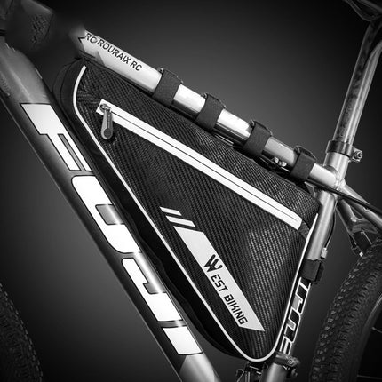 WEST BIKING  YP0707254 4L Bicycle Triangle Bag Mountain Bike Large Capacity Front Beam Reflective Waterproof Bag Riding Equipment
