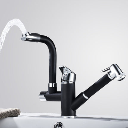Kitchen Pull-Out Double Faucet Water Table Hot And Cold Water Faucet, Wheel Bending Pull, Round Spray Pull, Cube Spray Pull, Round Universal Distortion, Cube Universal Distortion - DealBuddy