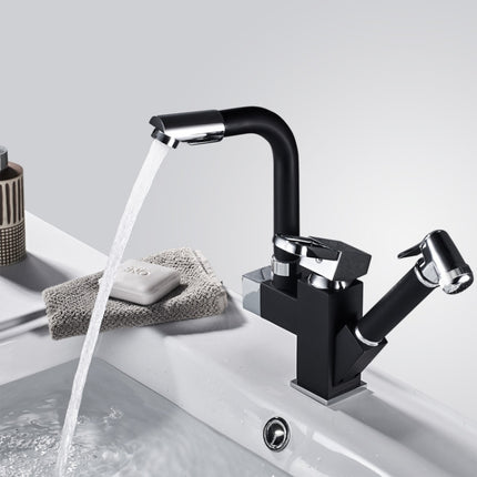 Kitchen Pull-Out Double Faucet Water Table Hot And Cold Water Faucet, Wheel Bending Pull, Round Spray Pull, Cube Spray Pull, Round Universal Distortion, Cube Universal Distortion - DealBuddy