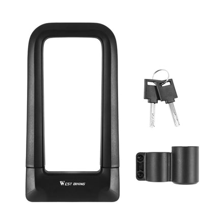 West Biking Silicone U-Shaped Lock Bicycle Lock Universal Waterproof Anti-Collision Alloy Key Lock