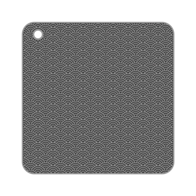 Geometry Kitchen Silicone Pot Holder Heat Insulation Pad Round(Black)