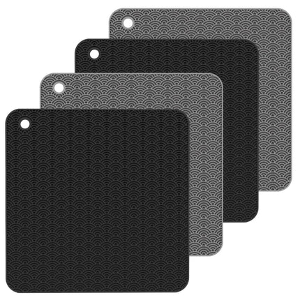 Geometry Kitchen Silicone Pot Holder Heat Insulation Pad Round(Black), Square(Gray), Round(Gray), Square(Black), Round(Black) - DealBuddy