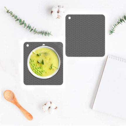 Geometry Kitchen Silicone Pot Holder Heat Insulation Pad Round(Black)