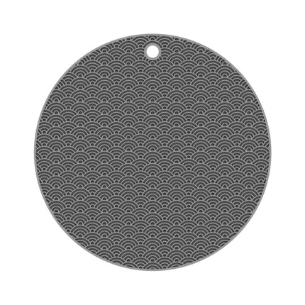 Geometry Kitchen Silicone Pot Holder Heat Insulation Pad Round(Black)