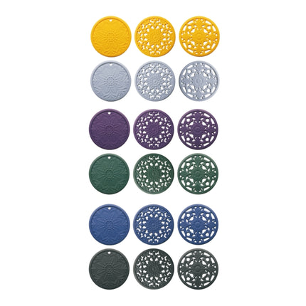 3 in 1 Hollow Flower Silicone Heat Insulation Pad Anti-Scalding Pot Bowl Pad Set, Black, Yellow, Blue, Green, Purple, Gray - DealBuddy