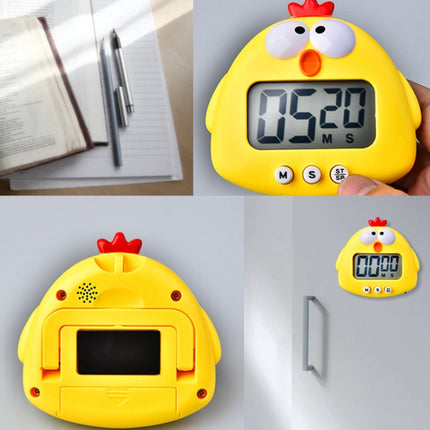 Kitchen Baking Cartoon Animal Electronic Timer Alarm Clock Student Learning Timer, Pink Pig, Yellow Chicken, Green Frog, Pink Frog - DealBuddy