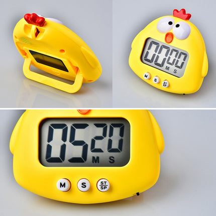 Kitchen Baking Cartoon Animal Electronic Timer Alarm Clock Student Learning Timer, Pink Pig, Yellow Chicken, Green Frog, Pink Frog - DealBuddy