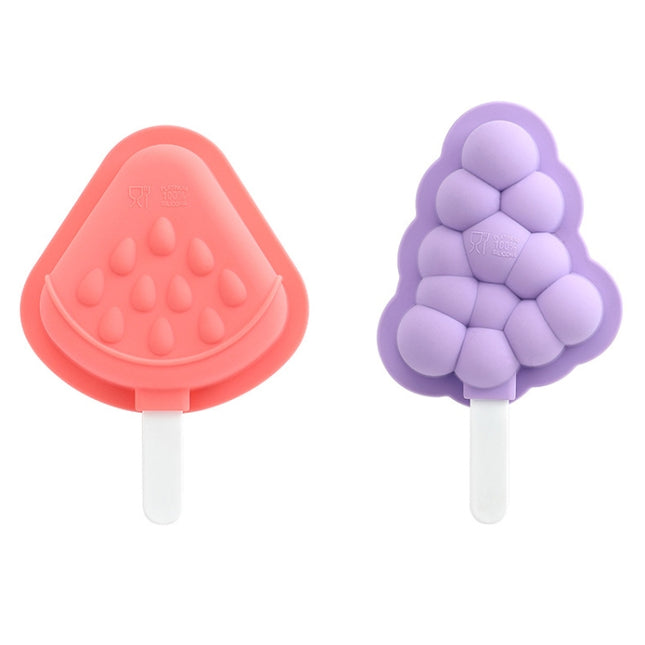 Household Silicone Popsicle Ice Cream Mold With Lid, Strawberry + Grape, Flying Saucer + Rocket - DealBuddy