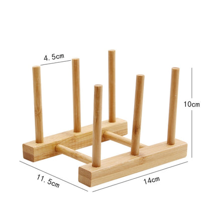 Multi-Purpose Bowl Disc Rack Kitchen Drain Rack Bamboo Tableware Storage Rack, Layer (specification): 2 Grid