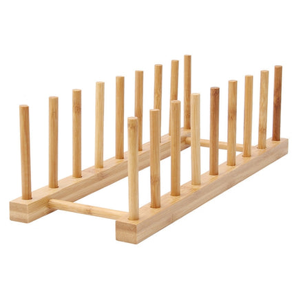 Multi-Purpose Bowl Disc Rack Kitchen Drain Rack Bamboo Tableware Storage Rack, Layer (specification): 2 Grid