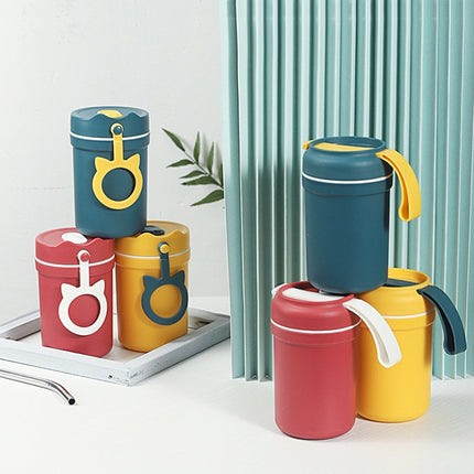 Portable Handle Breakfast Cup Porridge Cup Suitable For Microwave Oven, Style:, Cat Buckle (Dark Blue), Cat Buckle (Hawthorn Red), Cat Buckle (Yellow), Long Band (Dark Blue), Long Band (Red), Long Band (Yellow) - DealBuddy