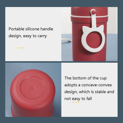 Portable Handle Breakfast Cup Porridge Cup Suitable For Microwave Oven, Style:, Cat Buckle (Dark Blue), Cat Buckle (Hawthorn Red), Cat Buckle (Yellow), Long Band (Dark Blue), Long Band (Red), Long Band (Yellow) - DealBuddy