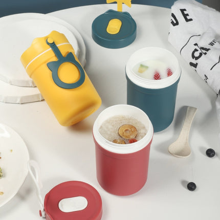 Portable Handle Breakfast Cup Porridge Cup Suitable For Microwave Oven, Style:, Cat Buckle (Dark Blue), Cat Buckle (Hawthorn Red), Cat Buckle (Yellow), Long Band (Dark Blue), Long Band (Red), Long Band (Yellow) - DealBuddy