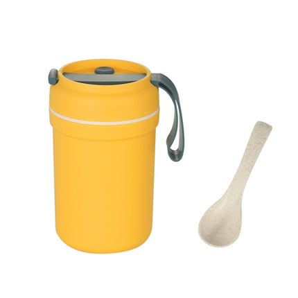 Portable Handle Breakfast Cup Porridge Cup Suitable For Microwave Oven, Style:, Cat Buckle (Dark Blue), Cat Buckle (Hawthorn Red), Cat Buckle (Yellow), Long Band (Dark Blue), Long Band (Red), Long Band (Yellow) - DealBuddy