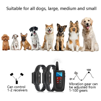 PaiPaitek PD526V-2 1 In 2 100-Speed Sound Vibration Remote Control Training Dog Device Anti-Barking Device Electronic Remote Control Collar, PD526V-2 - DealBuddy