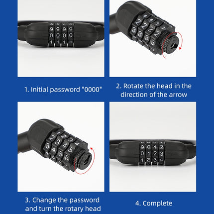 Bicycle Portable Four Password Ring Locks Outdoor Anti-Theft Lock