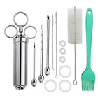 Stainless Steel Spice Syringe Barbecue Tool Turkey Needle Set, 14 in 1 (Green), 14 in 1 (Black), 14 in 1 (Blue), 14 in 1 (Orange), 14 in 1 (Gem Green), 14 in 1 (White Orange) - DealBuddy